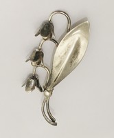 Vintage Danish modernist silver bell flower brooch from Hermann Siers
