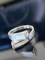 Art-deco stílusú ezüst gyűrű, gyöngyház berakással