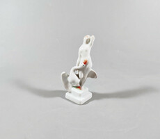 Léda from Herend with the swan, hand-painted miniature porcelain figure, flawless! (Bt013)