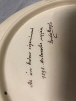 Dedikált Gonda Margit falitányér
