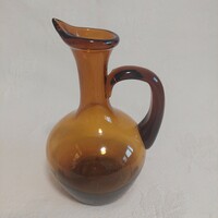 Beautiful old honey, amber-colored blown, broken huta glass!