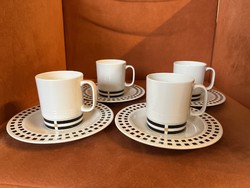 4 Personal, rare, designer, black-white-gold Rosenthal coffee set