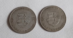 1947 2db. Kossuth L. Ezüst 5 Forint