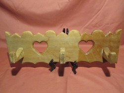 Beautiful wooden hanger with heart-heart pattern, hanger