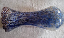 Unique glass vase in blue color
