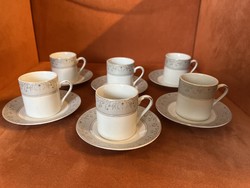 Espresso set with platinum decoration, for 6 people, in a box