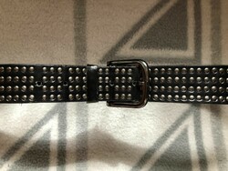 Black riveted leather belt