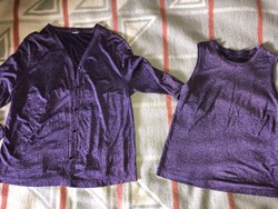 Purple glitter women's top t-shirt blouse vest