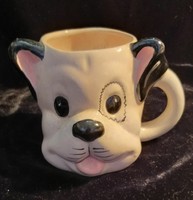 Kutya alakú kerámia bögre pohár