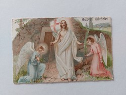 Old Easter postcard 1930 postcard with Jesus angels