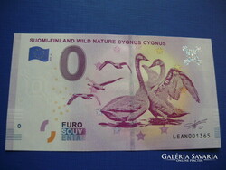 Finland 0 euros 2019 swans! Rare memory paper money! Unc!