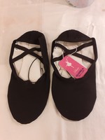 New 40.5 black textile ballet shoes with leather soles