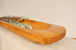 Vintage fa asztali teknő, tál, tálca