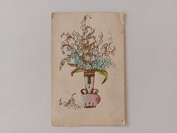 Régi képeslap 1908 dombornyomott levelezőlap nefelejcs