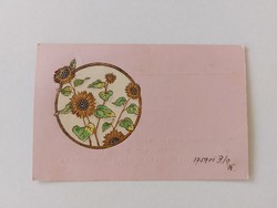 Old postcard 1901 embossed postcard sunflower