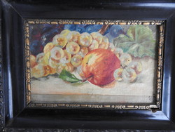 Asztail csendélet - gyümölcscsendélet - jelzett biedermeier olaj / vászon festmény