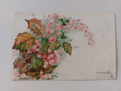 Old postcard 1900 postcard with flowers