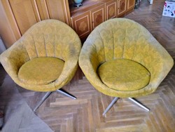 Swivel armchair, swivel chair, retro 70s 2 pcs