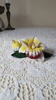Orchid-shaped porcelain table decoration, candle holder