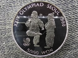 Dél-Korea Olimpiai Játékok Szöulban 1988 Jegi Chagi .925 ezüst 5000 won 1987 PP (id46473)