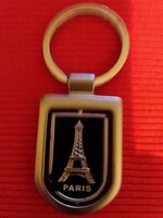Retro francia PARIS minőségi fém kétoldalas ábrás forgó kulcstartó a képek szerint