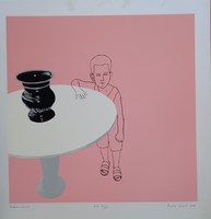 László Fehér (1953-) - black vase, 2007, screen print, signed, e.A. Marked Vii/x