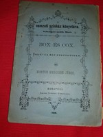 1880. Morton Maddison János : BOX és COX Vígjáték egy felvonásban. könyvecske a képek szerint