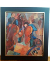 Skoda Éva: Koncert olajfestmény