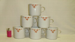 Six lowland, rosehip patterned tea mugs and cups - together