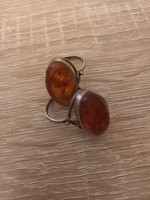 Old silver ring with amber stone_exclusively for Esterrose users!