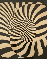 Victor Vasarely (1908-1997): Zebrák, nagyméretű szitanyomat