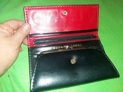 Retro sokrekeszes 20 X 10 gyári koptatott fekete - piros bőr pénztárca a képek szerint