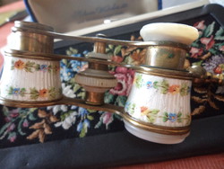 Fire enamel theatrical binoculars with hand painting with chandelier enamel with pearl inlay