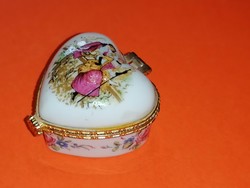 Old, hinged, ring holder, medicine holder, porcelain box.