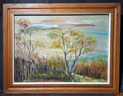 Koncz eta: forest landscape, 1999 - oil painting, contemporary female painter