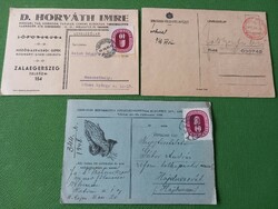 3 postcards 1946-49