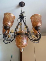 Glass mosaic chandelier