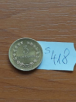 El salvador 3 centavos 1974 nickel-brass, francisco morazán s418
