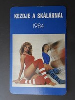 Old card calendar 1984 - start at scale with inscription - retro calendar