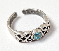 KIÁRÚSÍTÁS!   Ezüst lányka gyűrű kék színű kővel / 925-ös