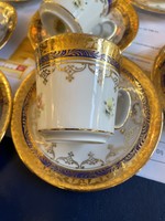 Porcelán ,dús aranyozással mokkás csésze,német
