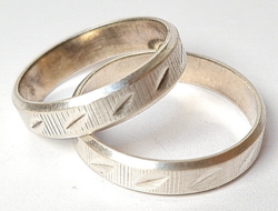 Klasszikus Pénzverdés ezüst karika gyűrű pár