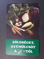 Régi Kártyanaptár 1984 - Zöldség Gyümölcs a Zöldérttől felirattal - Retró Naptár