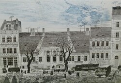 Tuka László (1924-2007): Budapest, Batthyány tér 1982 - színezett rézkarc, jelzett, számozott