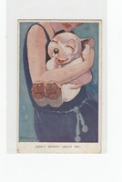 Üdvözlő képeslap kutyusok 1930 K:02 Bonzo