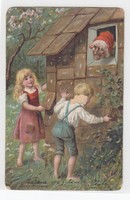 Üdvözlő képeslap mese 1902 M:03 hosszúcímzéses litho (sérült)