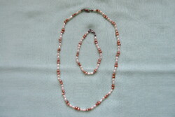 Real pearl necklace and bracelet