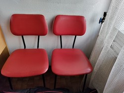 Retro presszó szék 6 db, piros műbőr