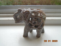 Hand carved stone small elephant into big elephant