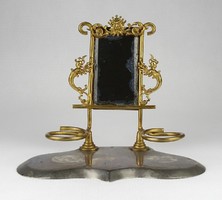 1I288 antique fire gilded mirror jewelery holder toiletry